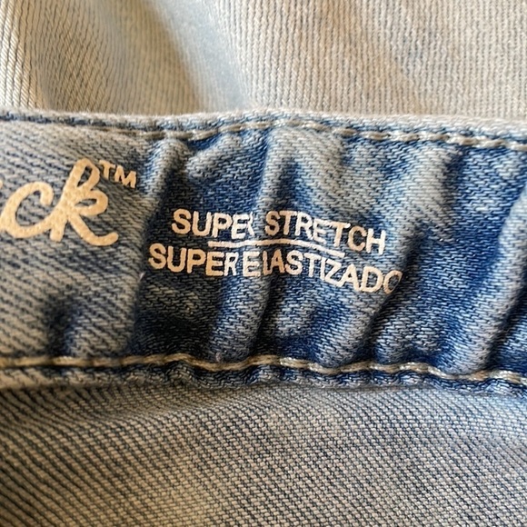 Cat & Jack Stretch Crop Denim BlueJeans Youth Girls 14 Adjustable Waist Raw Hem - Picture 5 of 11